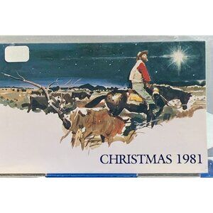 Australia Post Christmas 1981 Collectible Card Set With Cowboy & Cattle Winter